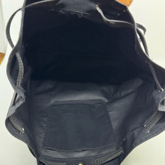 Vintage LONGCHAMP Black Nylon Backpack with w/ Drawstring - Picture 6 of 7